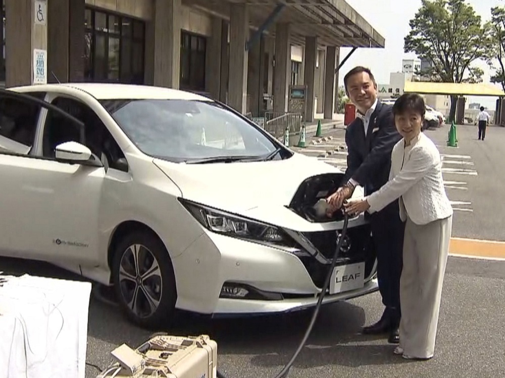 Evを避難所の 電源 にも 三重県と日産が災害時の連携協定締結 停電で試乗車の借り受け等 東海テレビnews